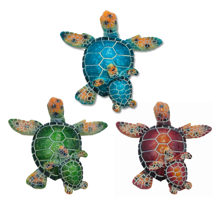 Custom Logo Handmade Beach Souvenir Sea Turtle Fridge Magnet Resin Tortoise Magnet