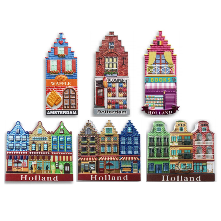 Customized Logo Resin Printing City Landscape Belgium Souvenir Gent Fridge Magnet