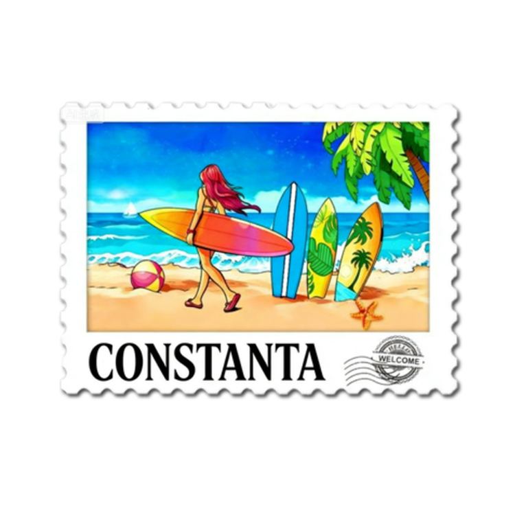 Factory Custom 3D Resin UV Printed Magnet Mamaia Constanta Romania Souvenir Fridge Magnet