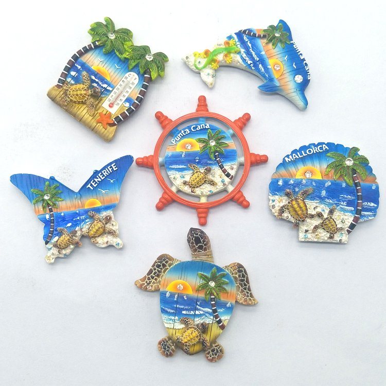 Wholesale Beach Souvenir Resin 3D Refrigerator Magnet Custom