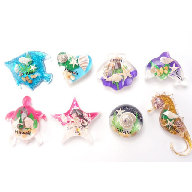 Ocean Series Beach Souvenir Resin Shell Insect Keychain