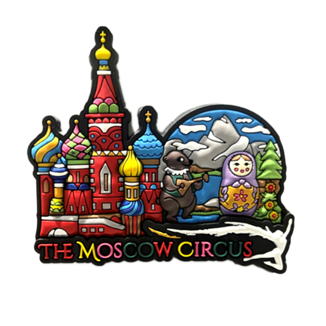 Factory Custom Logo Shaped Soft PVC Rubber Magnet Moscow Russian Russia Souvenir PVC Fridge Magnet