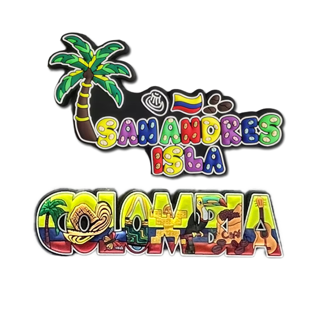 Factory Custom Logo Soft Pvc Rubber Fridge Magnet San Andreas Colombia Souvenir Fridge Magnet