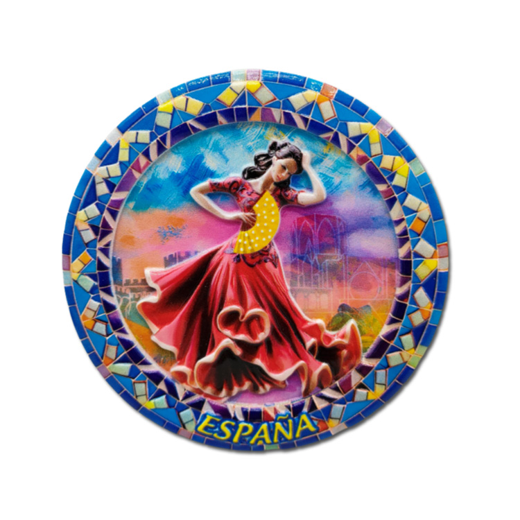 Resin Spain Dancing Girl Design Barcelona Valencia Souvenir Fridge Magnet