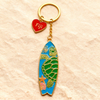 Custom Logo Metal Gold Beach Island Surfboard Palau Fiji Souvenir Keychain