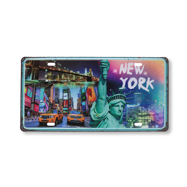 Custom Embossed Tourist Souvenir Aluminum License Plate Fridge Magnet