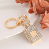 2022 New Arrivals Rhinestone Women Girls Bag Pendant Keychain Perfume Bottle Keychains