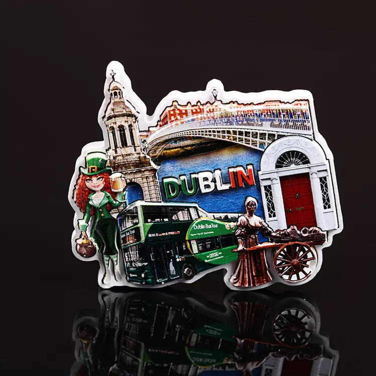 Resin Printing Tourist Travel Souvenir Gift Ireland Dublin Souvenir Fridge Magnet