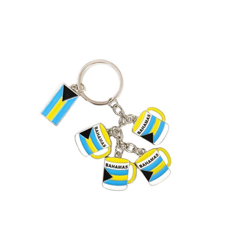 Custom Logo Map Flag Shape Metal California Souvenir Keychains