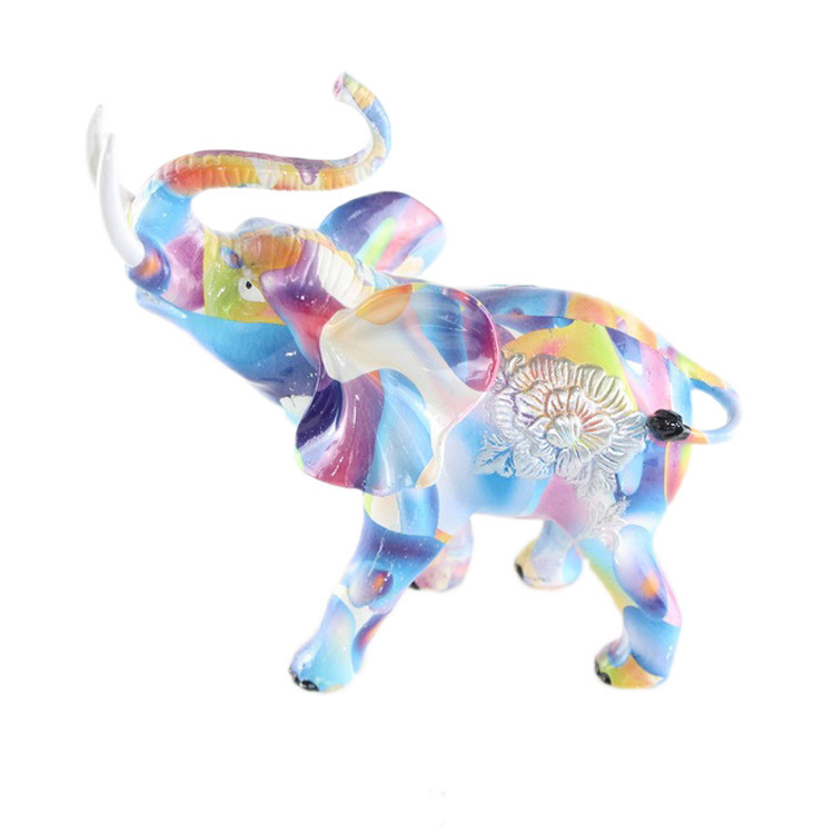 Modern Nordic Luxury Desktop Office Feng Shui Resin Elephant Statue for Home Decor