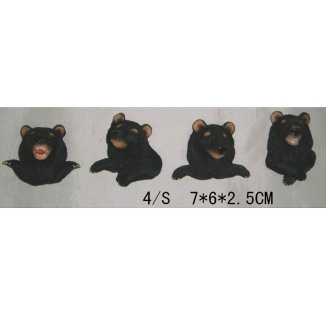Custom Hand Printed Resin Tourist Souvenir Black Bear Fridge Magnet