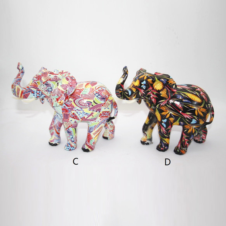 Factory Wholesale Water Transfer Printing Paper Home Decor Resin Elephant Statue