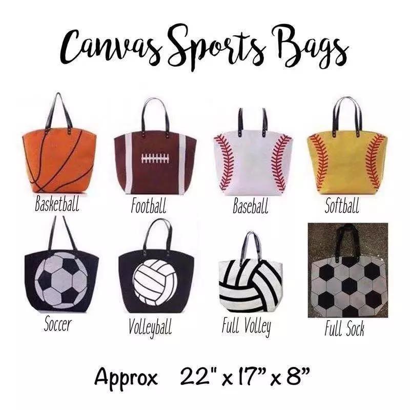 Women Canvas Travel Beach Large Sports Baseball Tote Bag