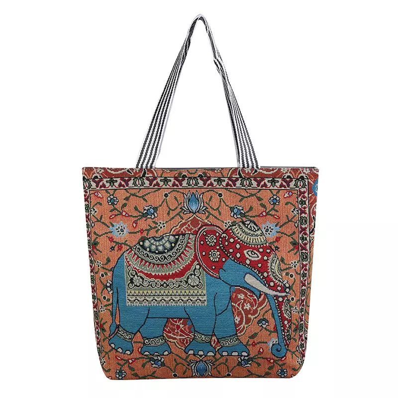 Wholesale National Style Shoulder Bag Thailand Elephant Tote Bag