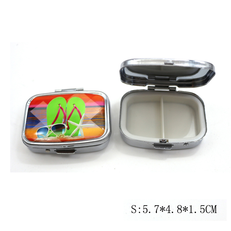 Custom Logo Souvenir Medicine Box Travel Souvenir Pill Box with Mirror