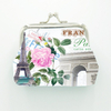 Custom Print PU Leather Women Eiffel Tower Paris France Souvenir Coin Purse Wallet