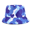 Summer Beach Sun Hat Colorful Heart Printed Camouflage Bucket Hat