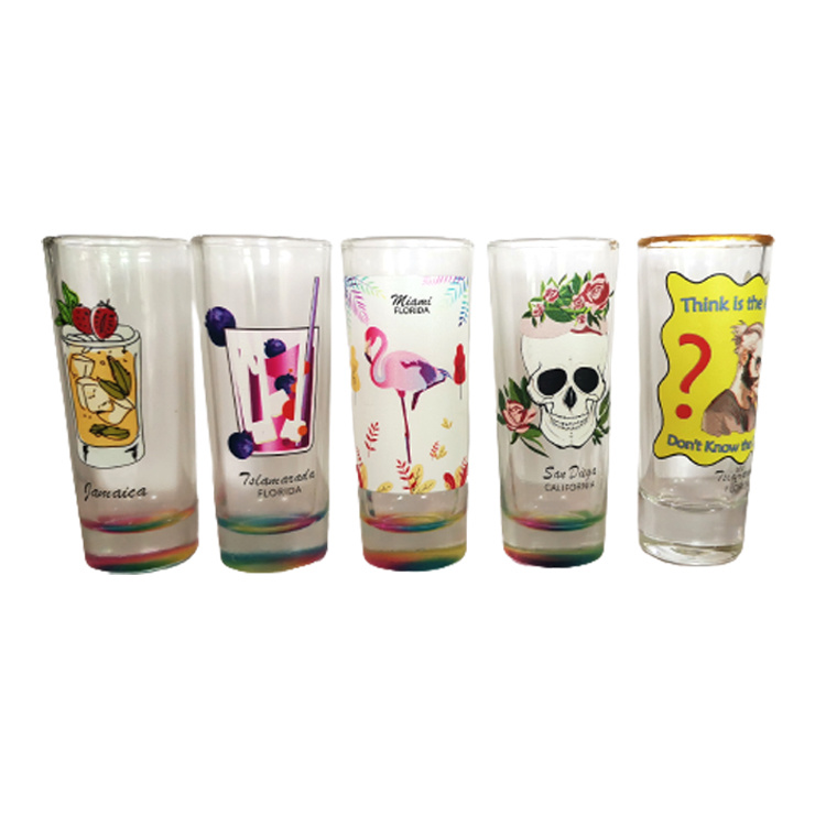 Custom Sublimation Flag Tourist Souvenir Long Tall Shot Glasses