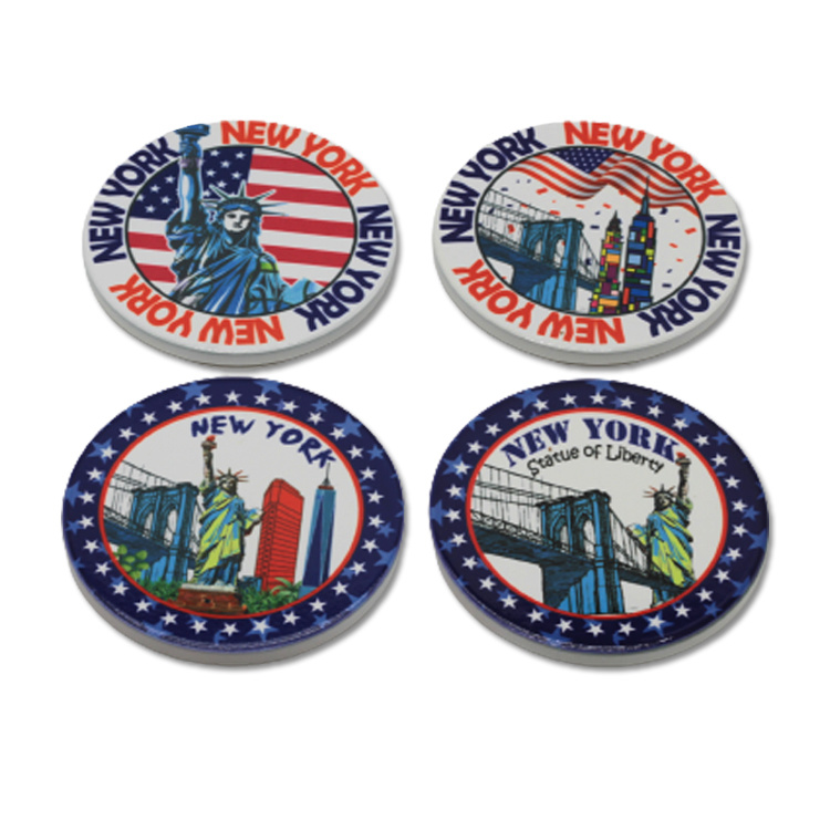 Factory Custom Pattern Ceramic Drink Tea Coffee Coaster New York Souvenir Gift Coaster