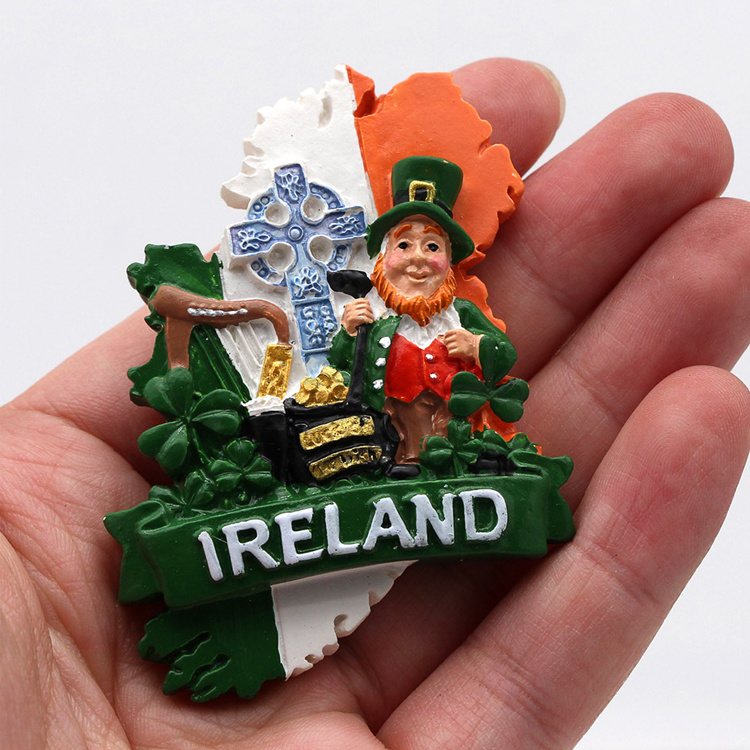 Wholesale St. Patrick Day Dublin Lucky of Irish Gift Resin 3D Ireland Souvenir Fridge Magnet