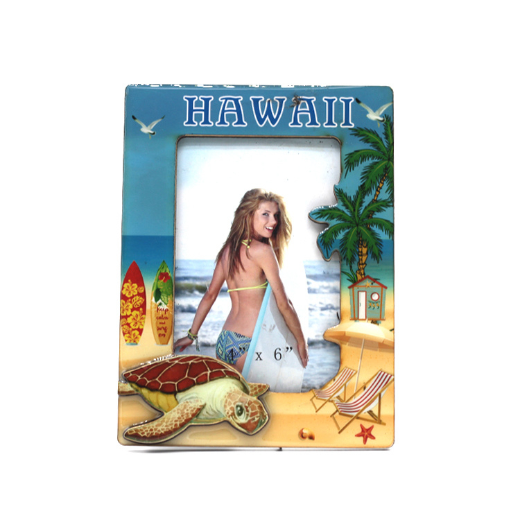 Hawaiian Wooden Custom Logo Turtle Beach Souvenir Photo Frame Epoxy Hawaiian Wooden Frameframe