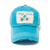 Custom Logo Beach Florida Floral Washed Adjustable Souvenir Hat Cap