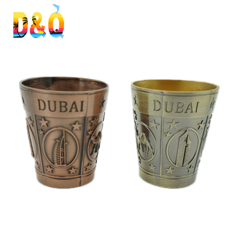 Custom Logo 3D Engraving Tourist Souvenir Metal Shot Glass