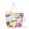 2023 Summer Beach Travel Storage Zipper Shoulder Tote Bag Large Capacity Lady Rope Canvas Beach Bag