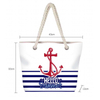 Wholesale Custom Logo Summer Travel Women Rope Handle Tote Bag Trendy Striped Beach Bag with Zipper