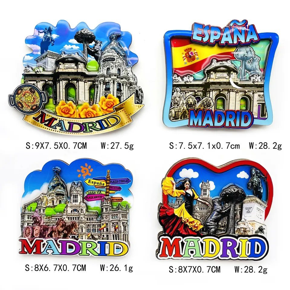 Wholesale Custom Country City Wood Spain Tourist Souvenir Madrid Fridge Magnet