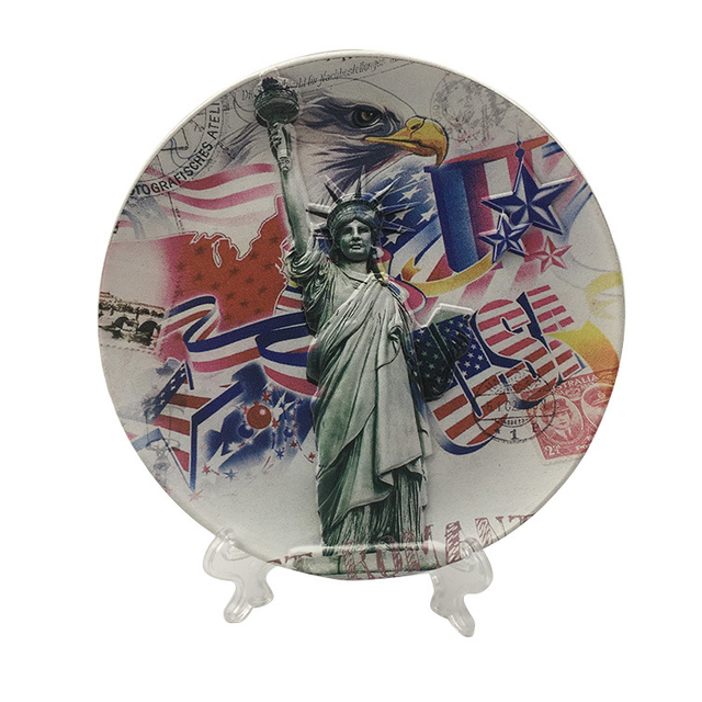 Customized Landscape Pattern Greek Plates Resin Souvenir Plate
