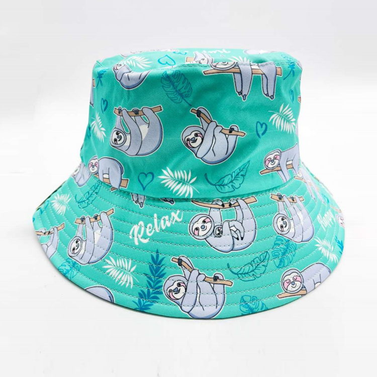 Custom Print Cute Animal Sloth Souvenir Rotan Honduras Costa Rica Puerto Rico Bucket Hat