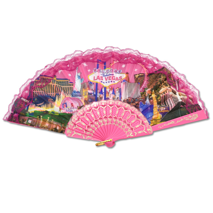 Factory Customized Logo Printing Foldable Tourist Souvenir Plastic Hand Fans Wholesale Custom Hand Fan for Women