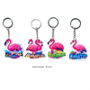 Custom Double Sided Printing Epoxy Acrylic Beach Flamingo Bahamas Souvenir Keychain