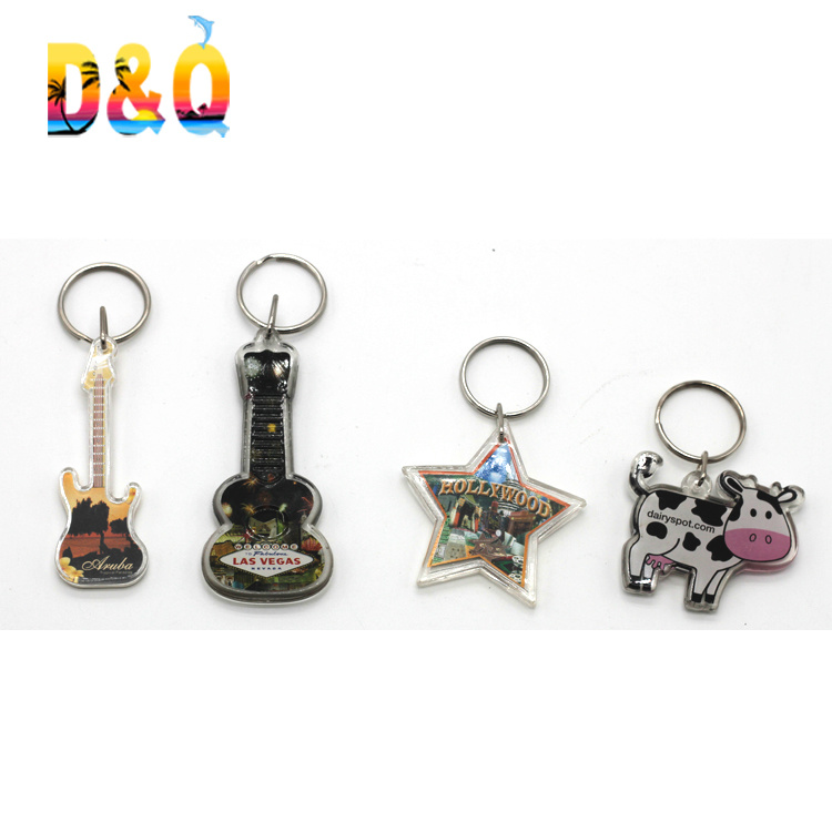 Custom Printed Tourist Souvenir Acrylic T-Shirt Keychain