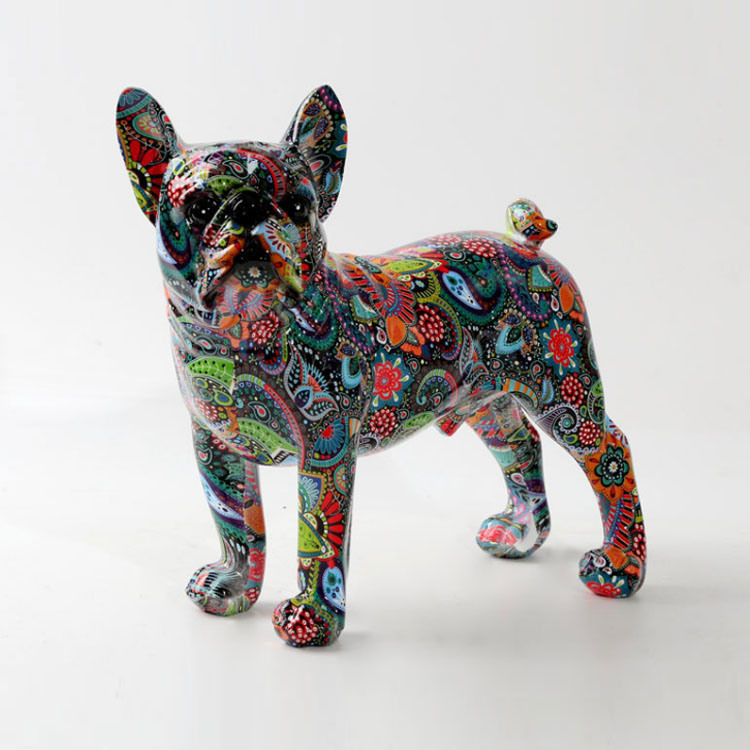 Nordic Home Decor Dog Statue French Bulldog Resin Art Sculpture