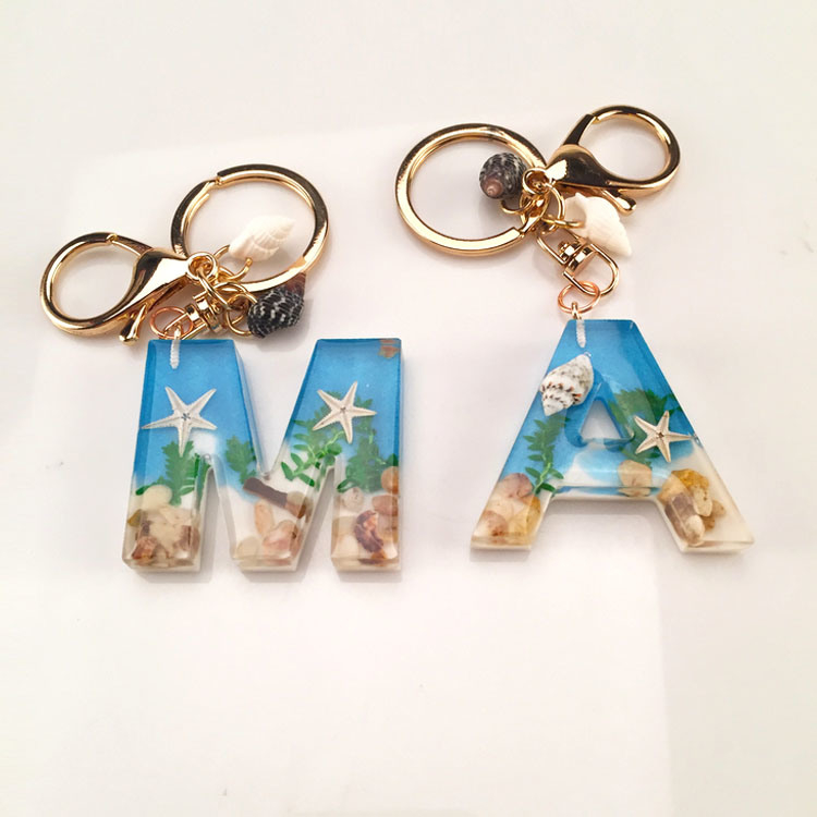 Wholesale Custom Beach Souvenir Gift Resin Letters Keychain