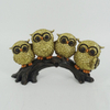 Resin Ornament Indoor Home Decor Animal Figurine Golden Owl Statue