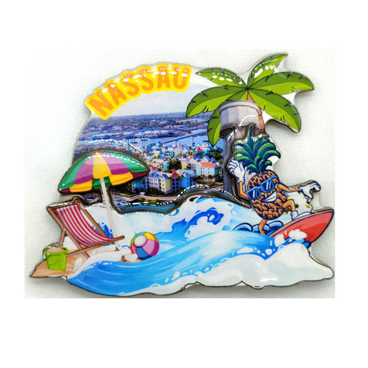 Custom Logo Wood Beach Souvenir Nassau Bahamas Fridge Magnet