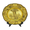 Custom Alloy Decorative Golden Plate Metal Vietnam Angkor Wat Cambodia Souvenir Plate