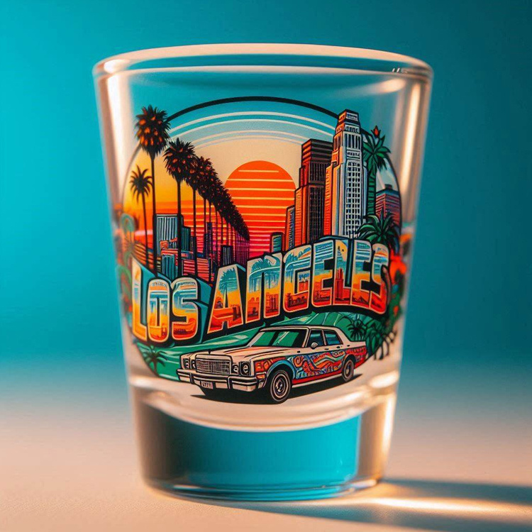 Custom Logo Clear Us States Series Collection 1.5oz Retro Cactus Arizona Souvenir Shot Glasses