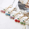 Wholesale Metal Woman Bag Pendant Diamond Rhinestone Crystal Fruit Cherry Key Chain Cherry Keychain