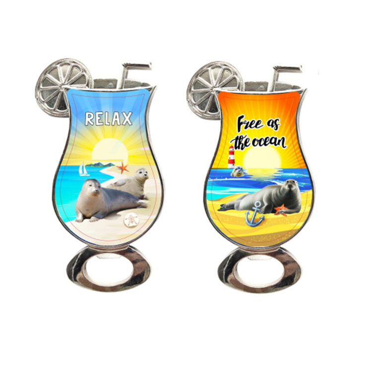 Custom Epoxy Metal Beer Opener Seal Souvenir Gift Sea Life Animal Bottle Opener