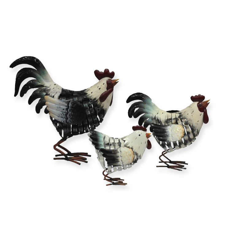 Metal Statue Garden Iron Rooster Figurines