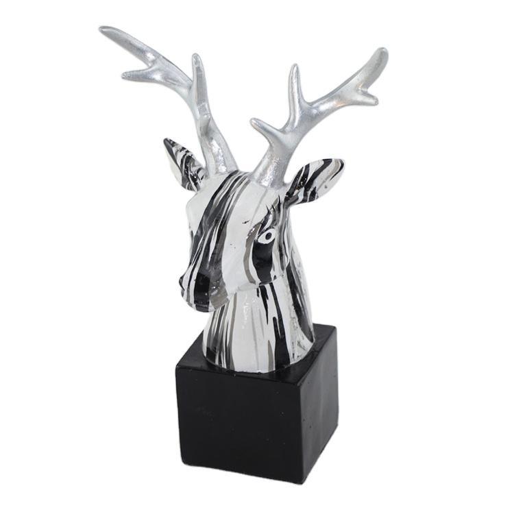 Indoor Decoration Animal Head Statue Artificial Resin Deer Head Ornament