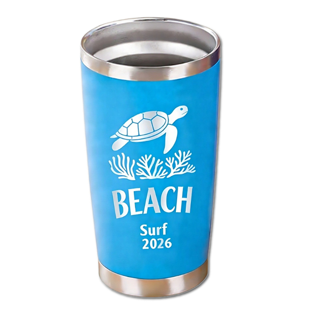 Custom Logo Stainless Steel Insulated Cup Summer Beach Tumbler Laser Engraving 12oz Personalized Tumbler with Lids