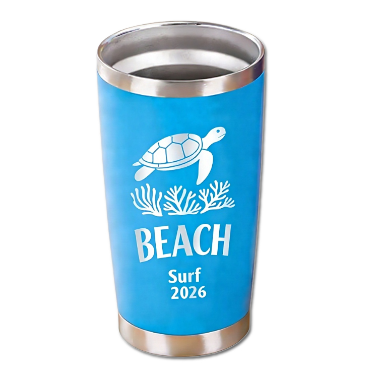 Custom Logo Stainless Steel Insulated Cup Summer Beach Tumbler Laser Engraving 12oz Personalized Tumbler with Lids