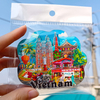 Custom Shape Logo Travel Gift Wood MDF Hanoi Vietnam Souvenir Fridge Magnet