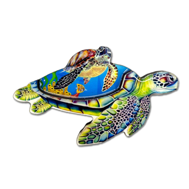 Factory Customized Logo Travel Gift Epoxy Wooden Palm Tree Beach Turtle Cayman Islands Souvenir Fridge Magnet