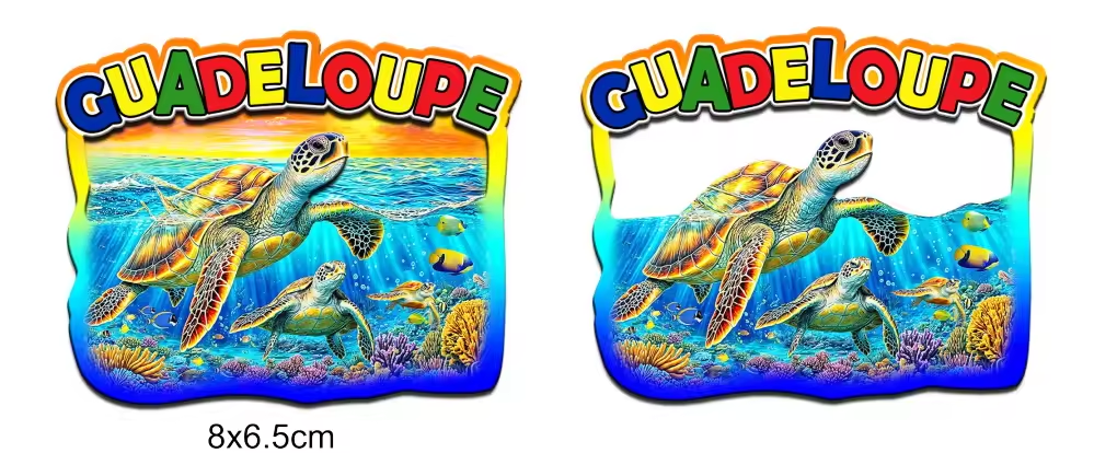 Customized Beach Islands Turtle Wood Magnet Guadeloupe Souvenir Fridge Magnet